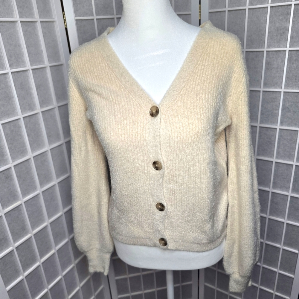 #53.Joie button down Fuzzy sweater in X-small NWOT
